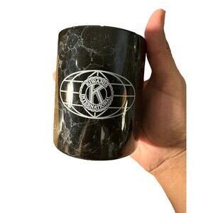 VTG Kiwanis International Ceramic pencils cup holder office desk black